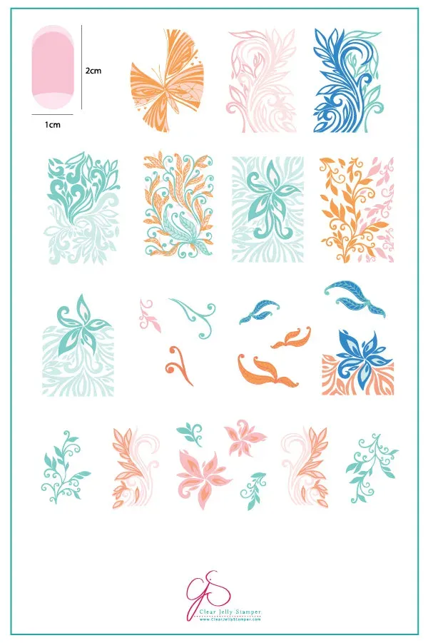 Clear Jelly Stamper Elegant Swirl CjS-149 stamping plade