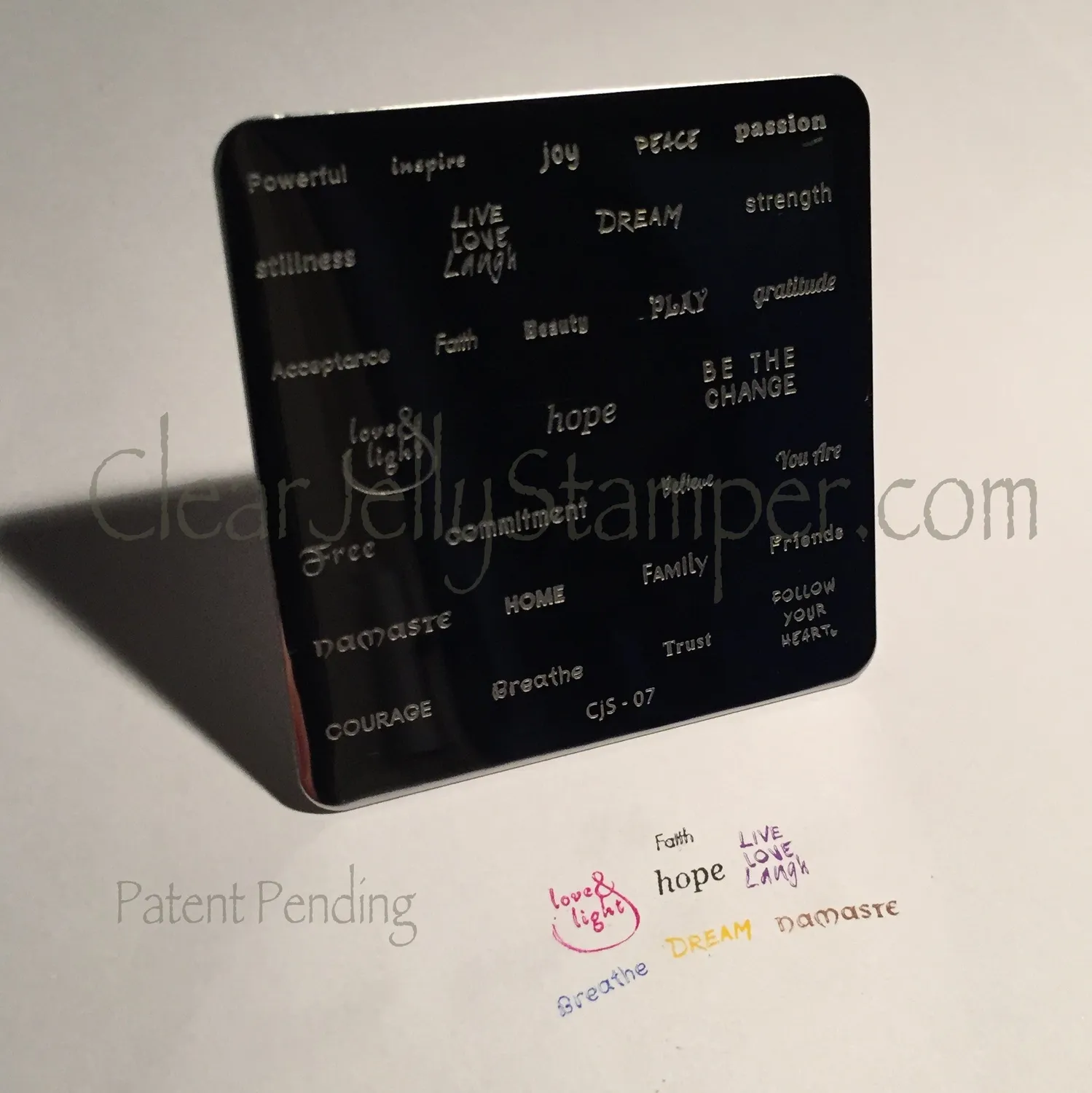 Clear Jelly Stamper CjS-07 Feel the Love stampingplade 6x6 cm tekst