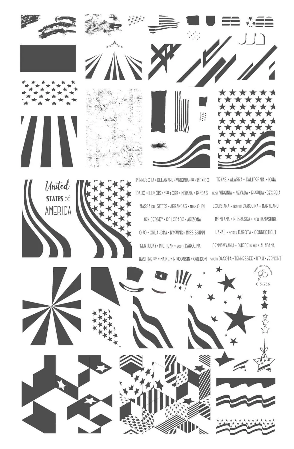 Clear Jelly Stamper CjS-256 United States stampingplade USA