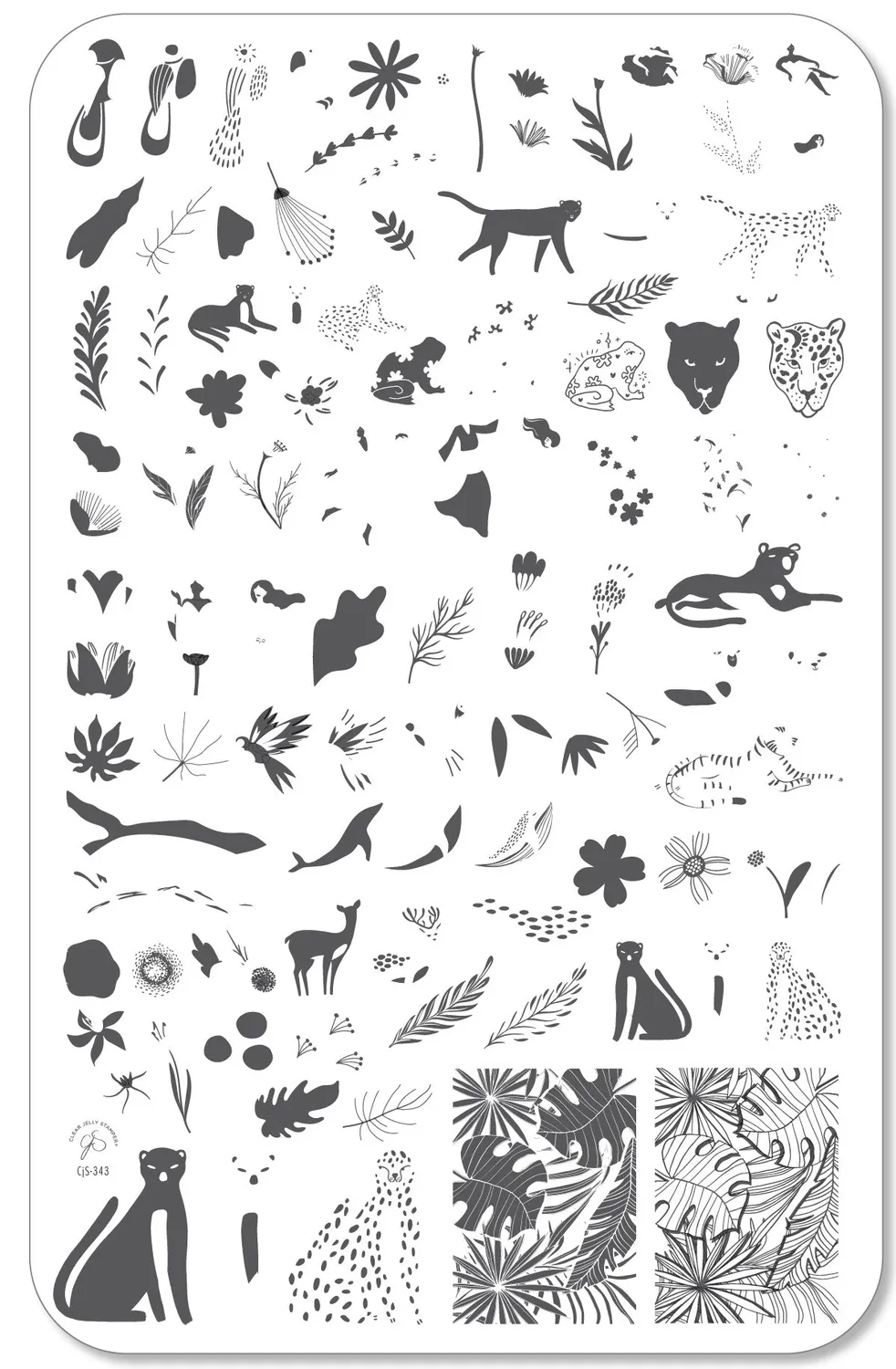 Clear Jelly Stamper CjS-343 Into the Wild stamping plade dyr