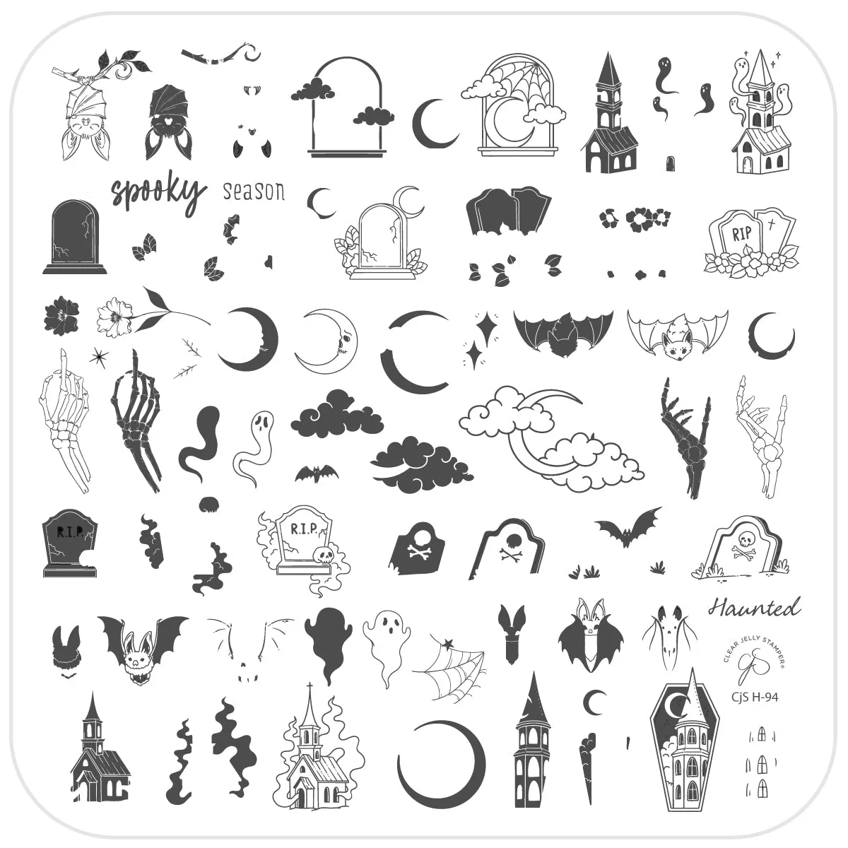 Clear Jelly Stamper Cozy Crypt CjSH-94 stampingplade halloween