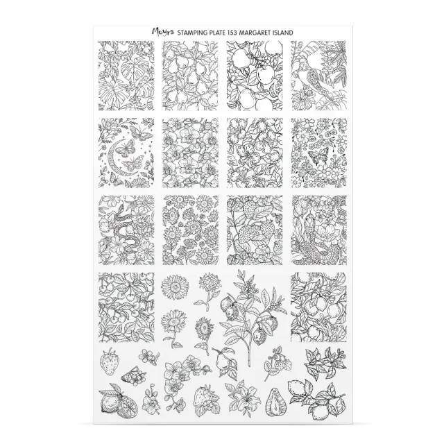 Moyra Try-on Plate Sheet No. 153 stamping prøveark