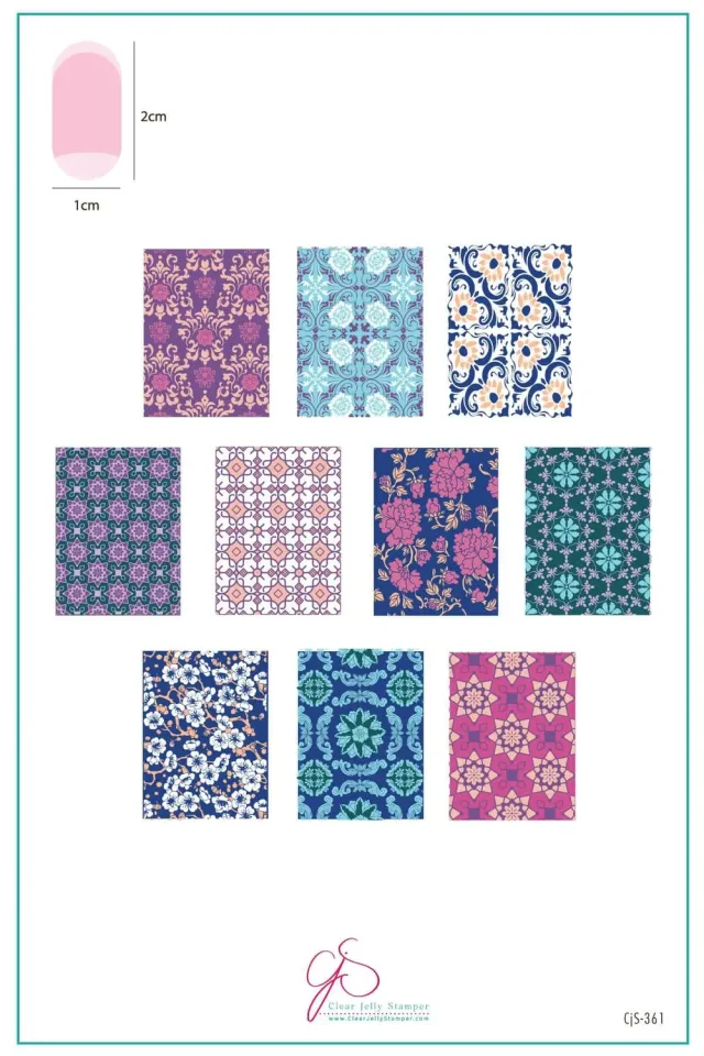 Clear Jelly Stamper CjS-361 Floral Mosaic stampingplade