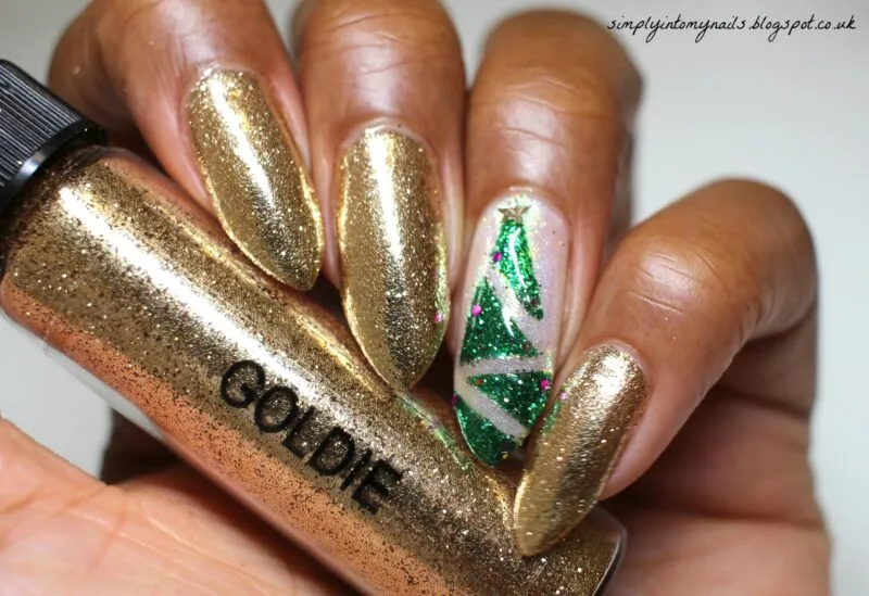 Indigo Nails Beautystones Goldie negleglitter guld