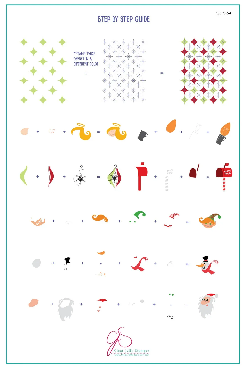 Clear Jelly Stamper CjSC-54 Whimsical Christmas stempelplade