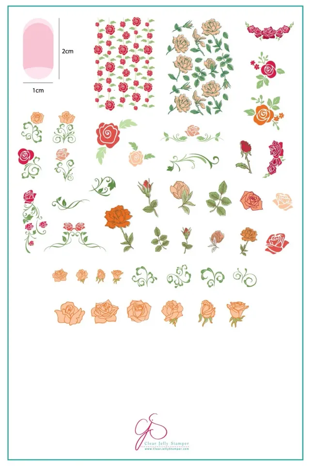 Clear Jelly Stamper CjS-92 All is Rose-y stamping plade