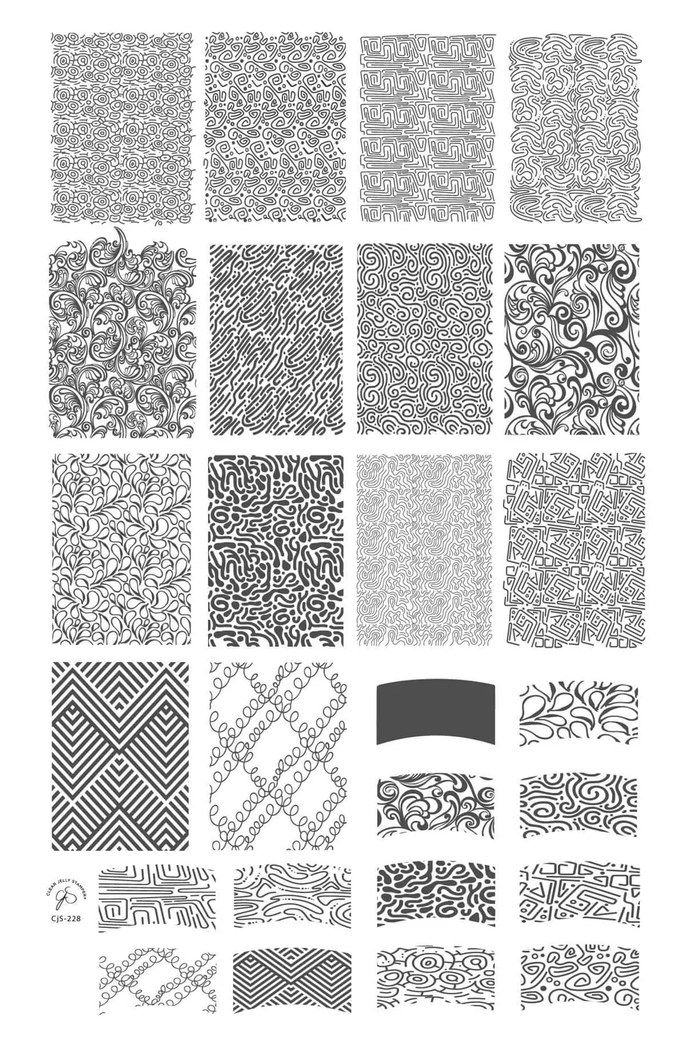 Clear Jelly Stamper CJS-228 French Textile stempelplade