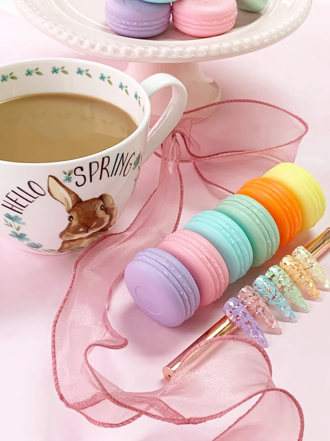 Clear Jelly Stamper Macaron glitter 6-pak cookie sprinkles pastel
