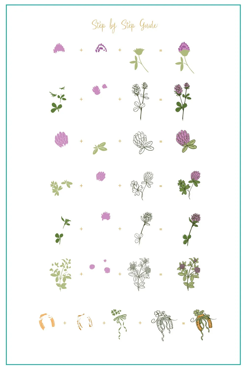 Clear Jelly Stamper CjSH-105 Pretty Clover stamping plade
