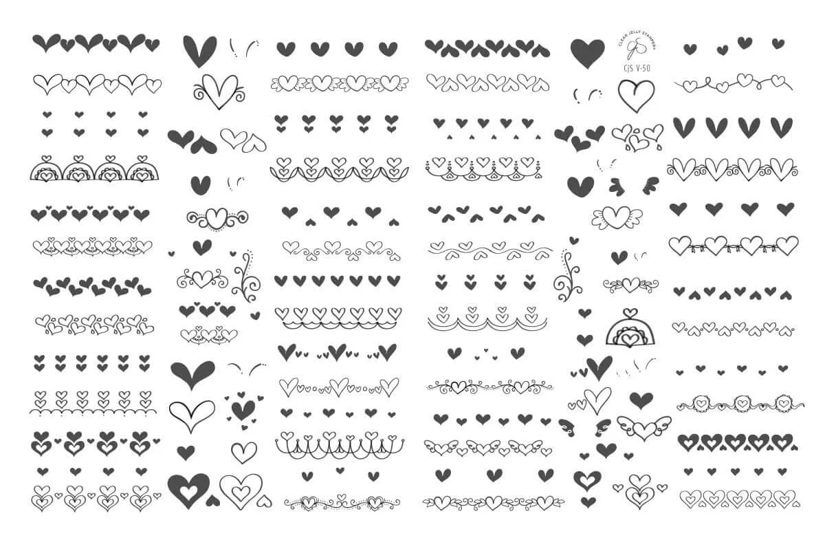 Clear Jelly Stamper CjSV-50 Love Connection stampingplade hjerter