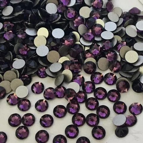 Beautystones Amethyst neglekrystaller lilla flat back sten