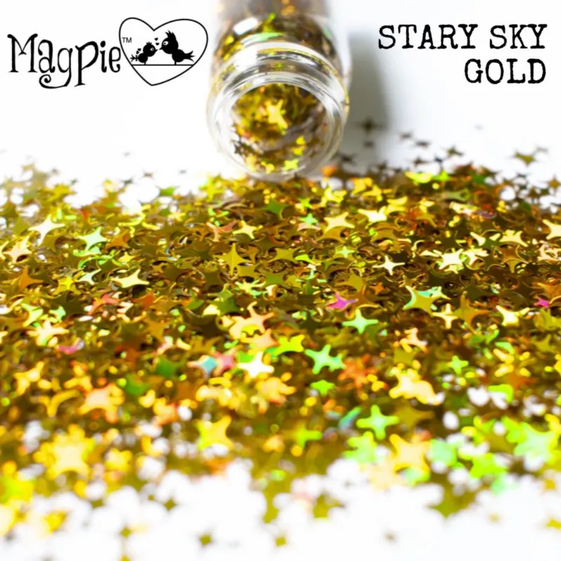 Indigo Nails Beautystones Gold Stary Sky negleglitter guld