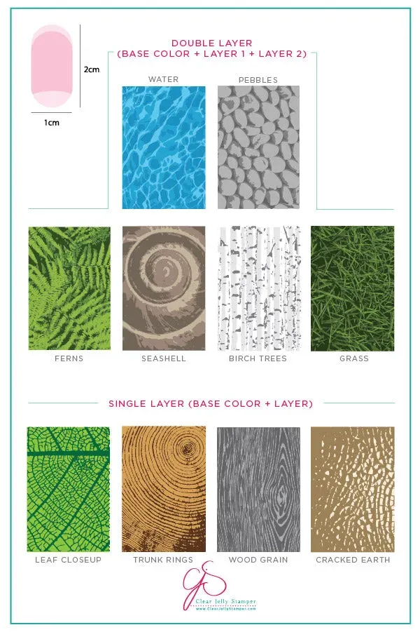 Clear Jelly Stamper Texture Essentials CjS-69 stampingplade natur