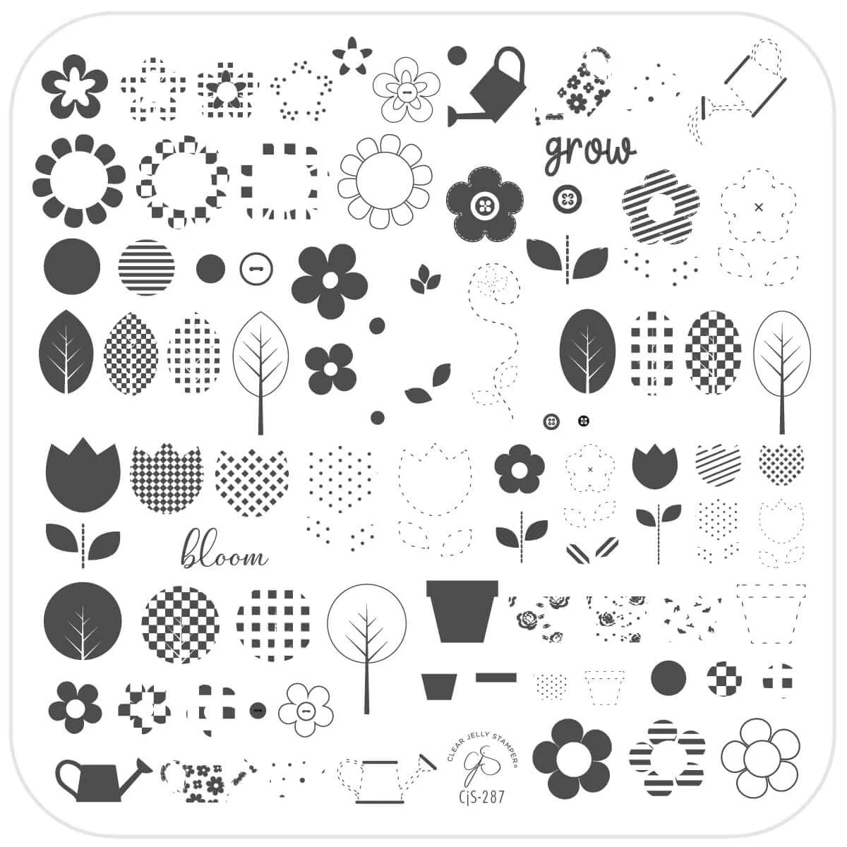 Clear Jelly Stamper Patterned Spring CjS-287 stampingplade blomster