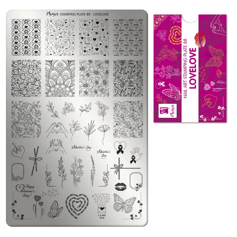 Moyra Stamping plate 88 Lovelove stempelplade stor