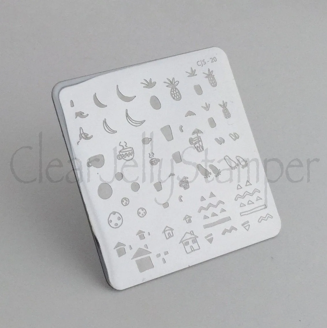 Clear Jelly Stamper CjS-20 Summer Drinks stampingplade 6x6 cm