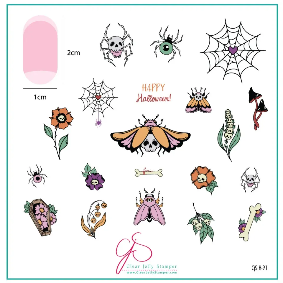 Clear Jelly Stamper Goth Moth CjSH-91 stampingplade 8x8 cm