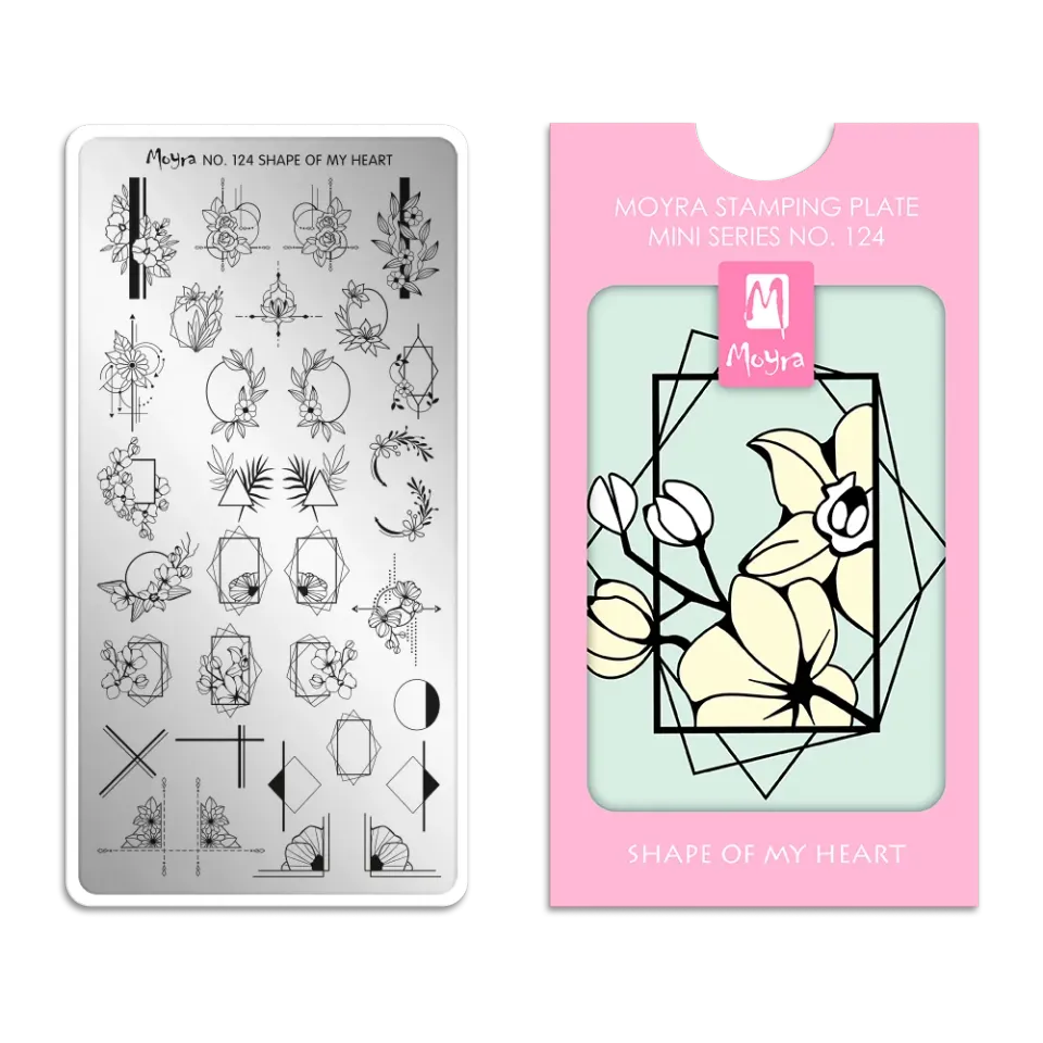 Moyra Mini 124 Shape of my Heart stampingplade geometri blomst