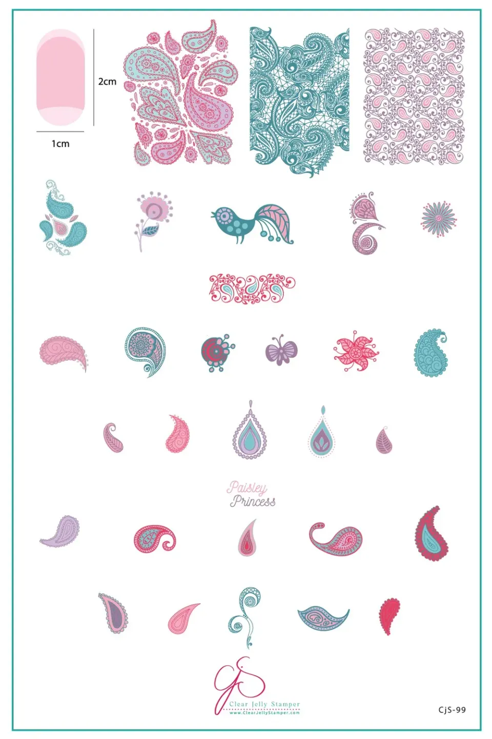 Clear Jelly Stamper Paisley Princess CjS-99 stampingplade blomst