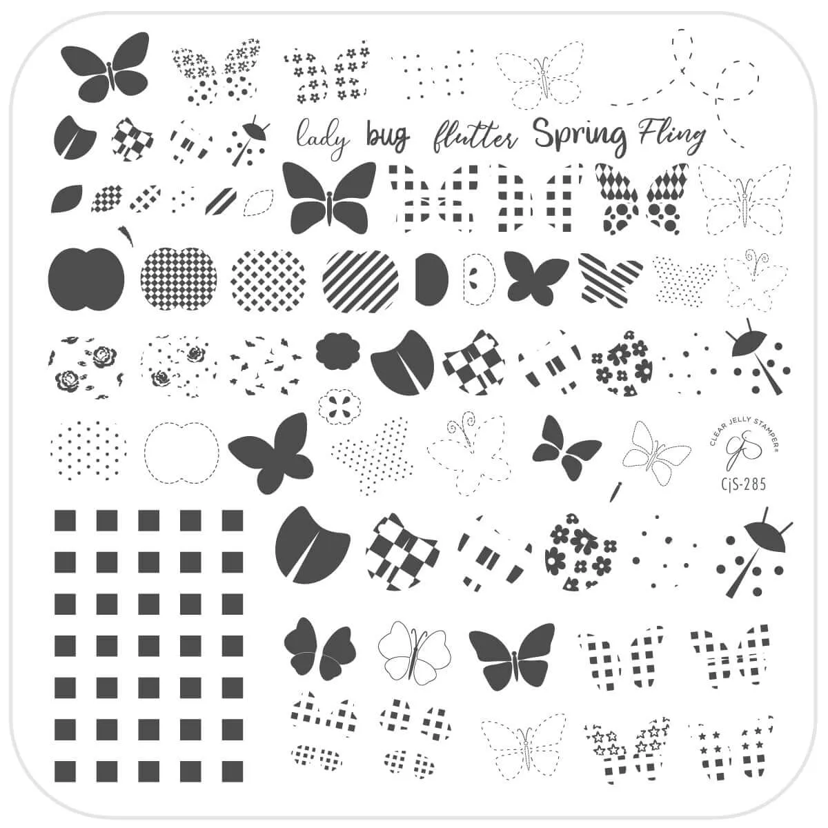 Clear Jelly Stamper Patterned Spring One CJS-285 stampingplade forår