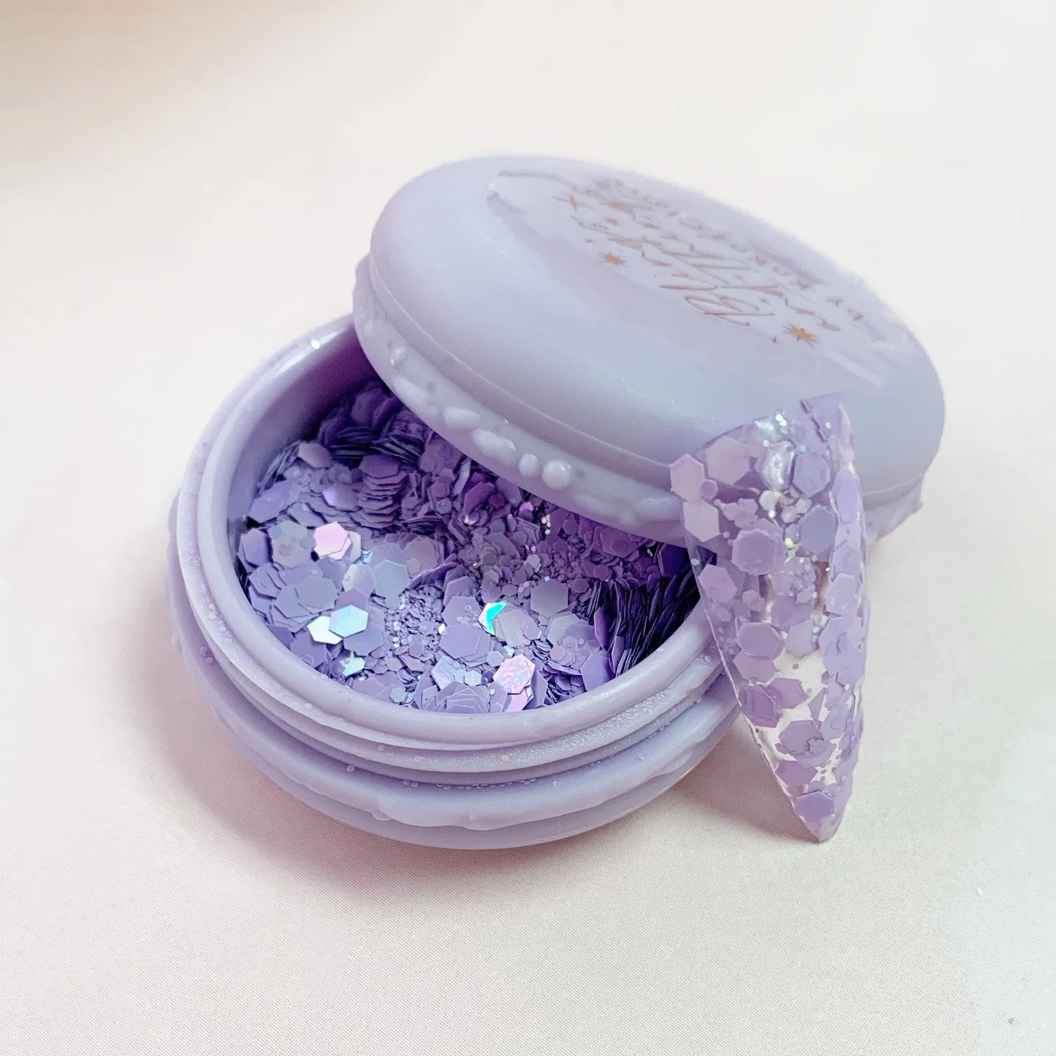 Clear Jelly Stamper Macaron glitter 6-pak cookie sprinkles pastel