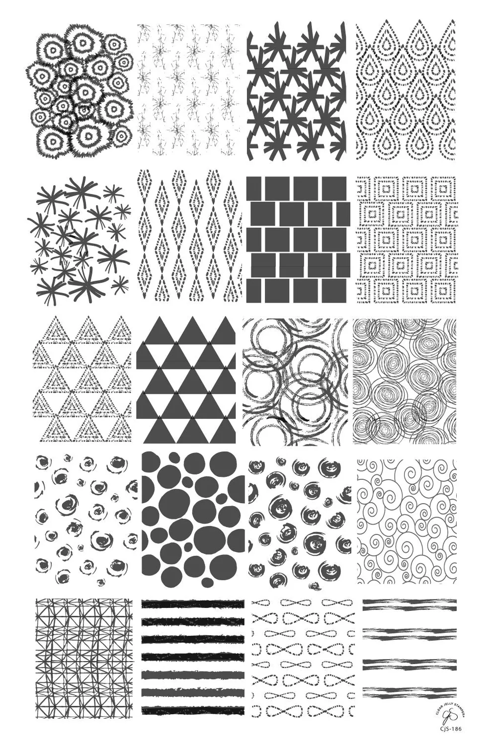 Clear Jelly Stamper Textiles CjS-186 stampingplade fuld dækning