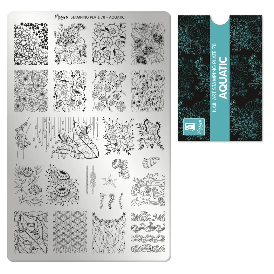 Moyra Stamping Plate 78 Aquatic negleplade stor