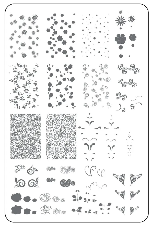 Clear Jelly Stamper Chantel's Finishing Touches CjS LC-38 stempelplade blomster