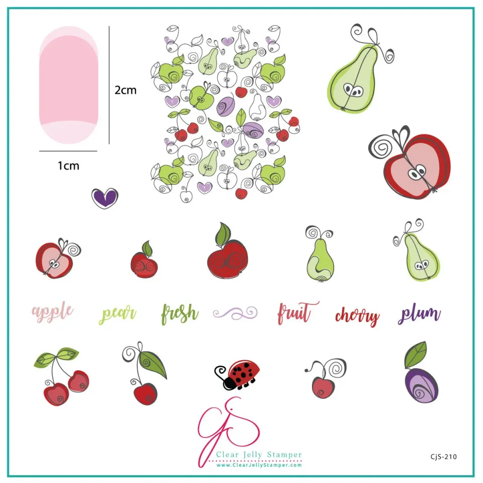 Clear Jelly Stamper CjS-210 Fruit Cocktail stampingplade 8x8 cm
