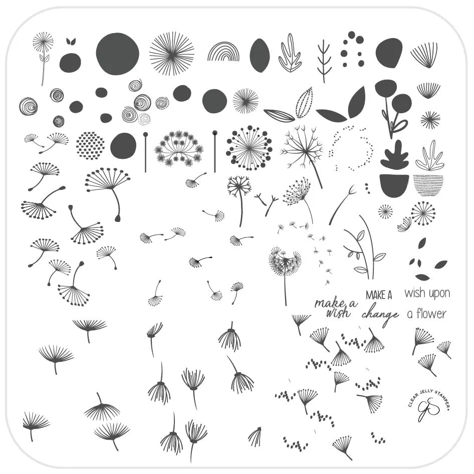Clear Jelly Stamper CjS-155 Flower stempelplade mælkebøtte