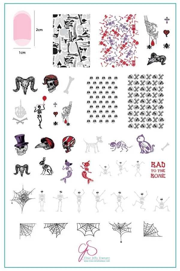 Clear Jelly Stamper Bad to Bone CjSH-39 stampingplade halloween
