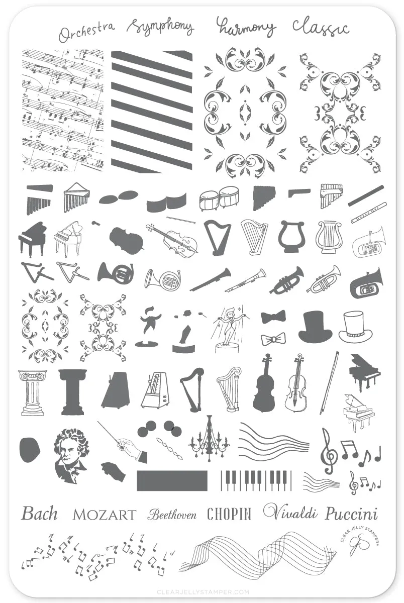 Clear Jelly Stamper CjS-120 stamping plade klassisk musik
