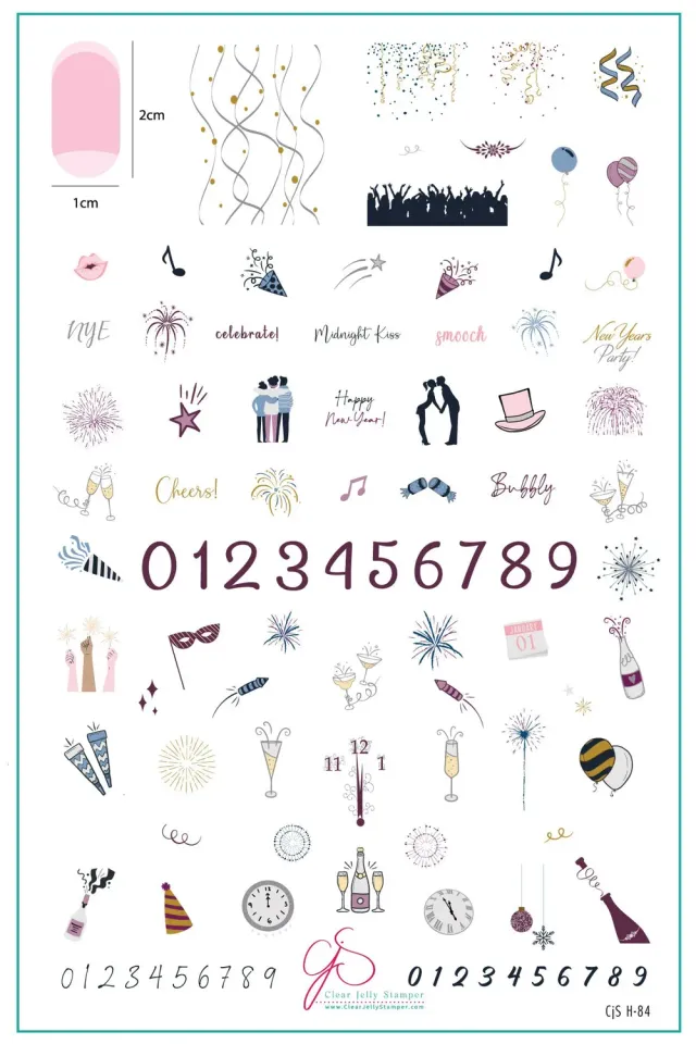 Clear Jelly Stamper CjSH-84 New Year stamping plade nytår