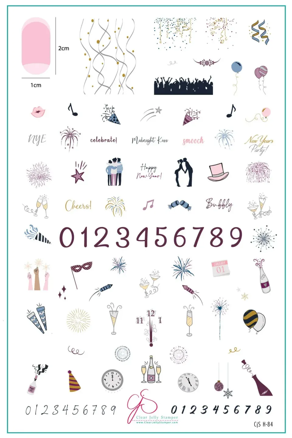 Clear Jelly Stamper CjSH-84 New Year stamping plade nytår