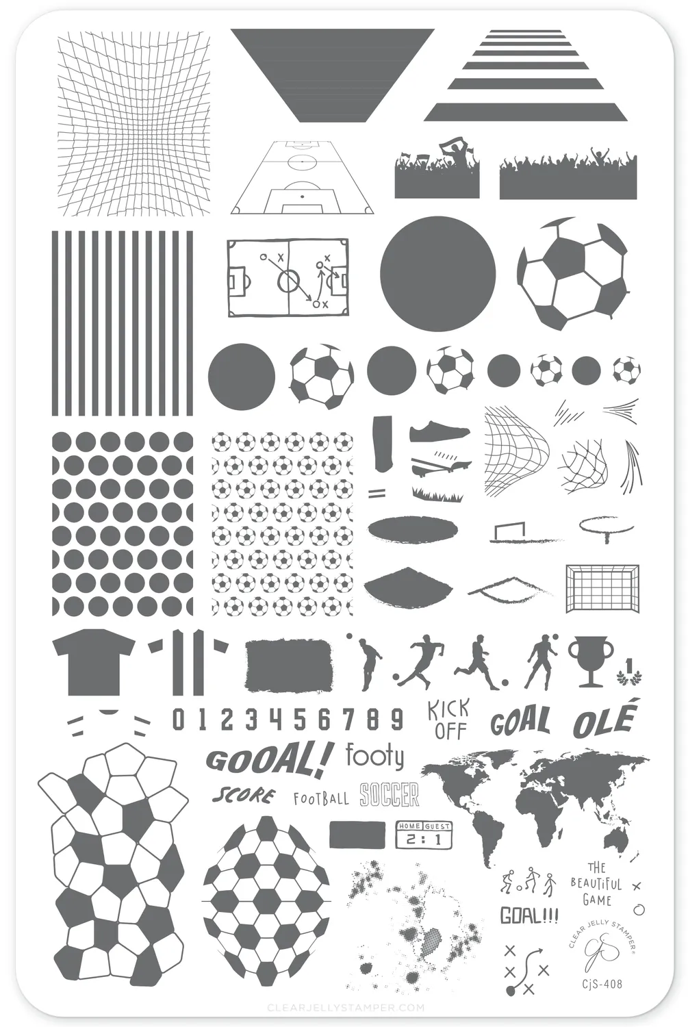Clear Jelly Stamper The Beautiful Game CjS-408 stempelplade 14x9