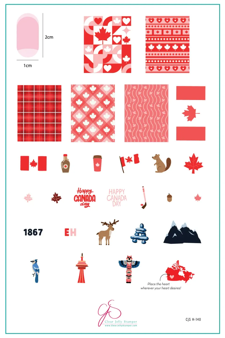 Clear Jelly Stamper Canadian Mix CjSH-140 stampingplade 14x9
