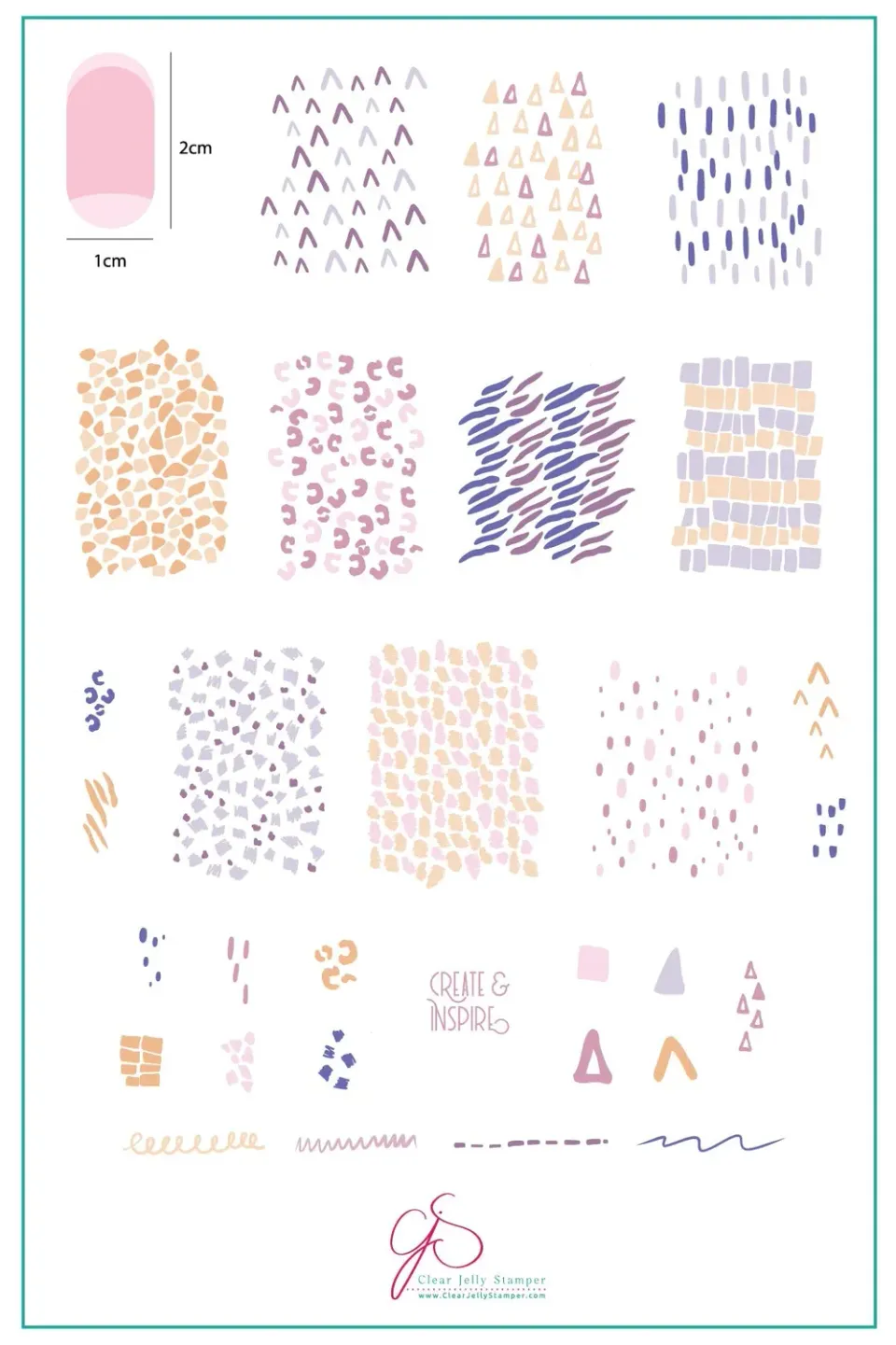 Clear Jelly Stamper CjS-105 Whispers 1 stamping plade abstrakt