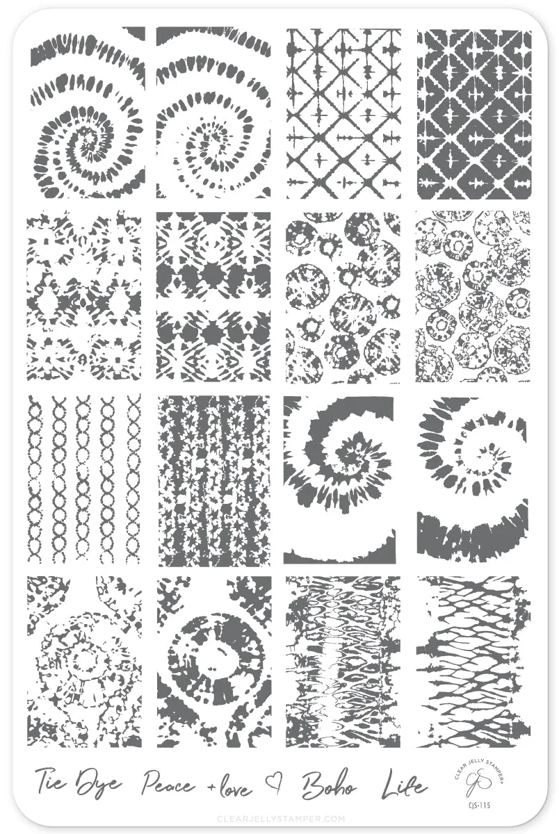 Clear Jelly Stamper 115 Boho Life stamping plade lagdelt