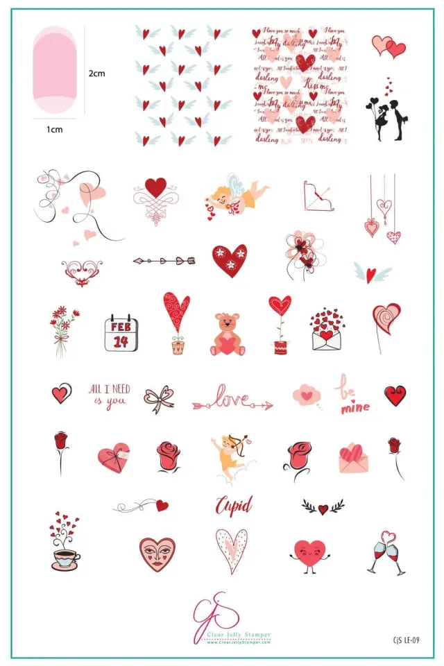 Clear Jelly Stamper CJSLE-09 Cupid's Crush stempelplade hjerte