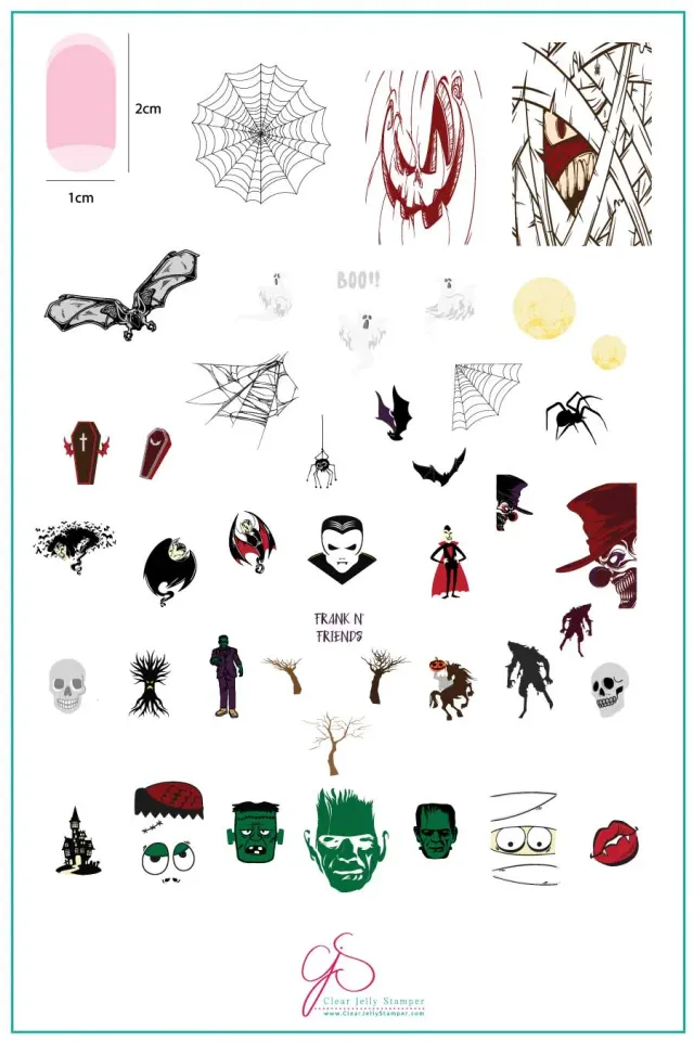 Clear Jelly Stamper Frank-N-Friends CJS-H-35 negleplade halloween