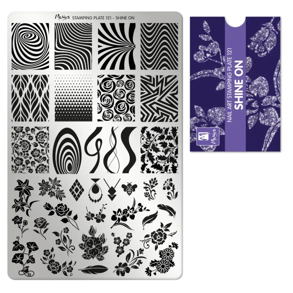 Moyra Stamping Plate 121 Shine On stempelplade stor