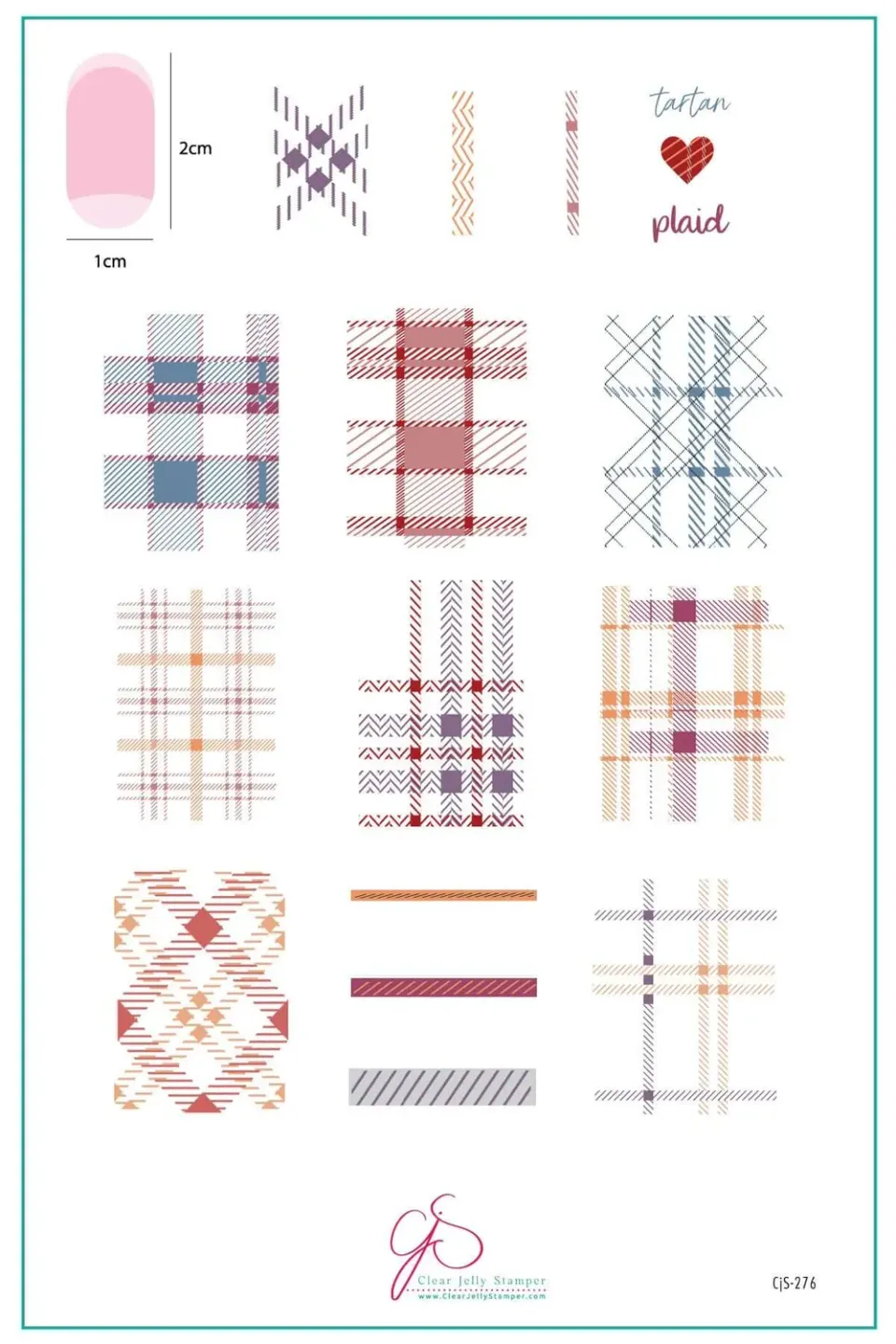 Clear Jelly Stamper CjS-276 Plaid stamping plade tartan