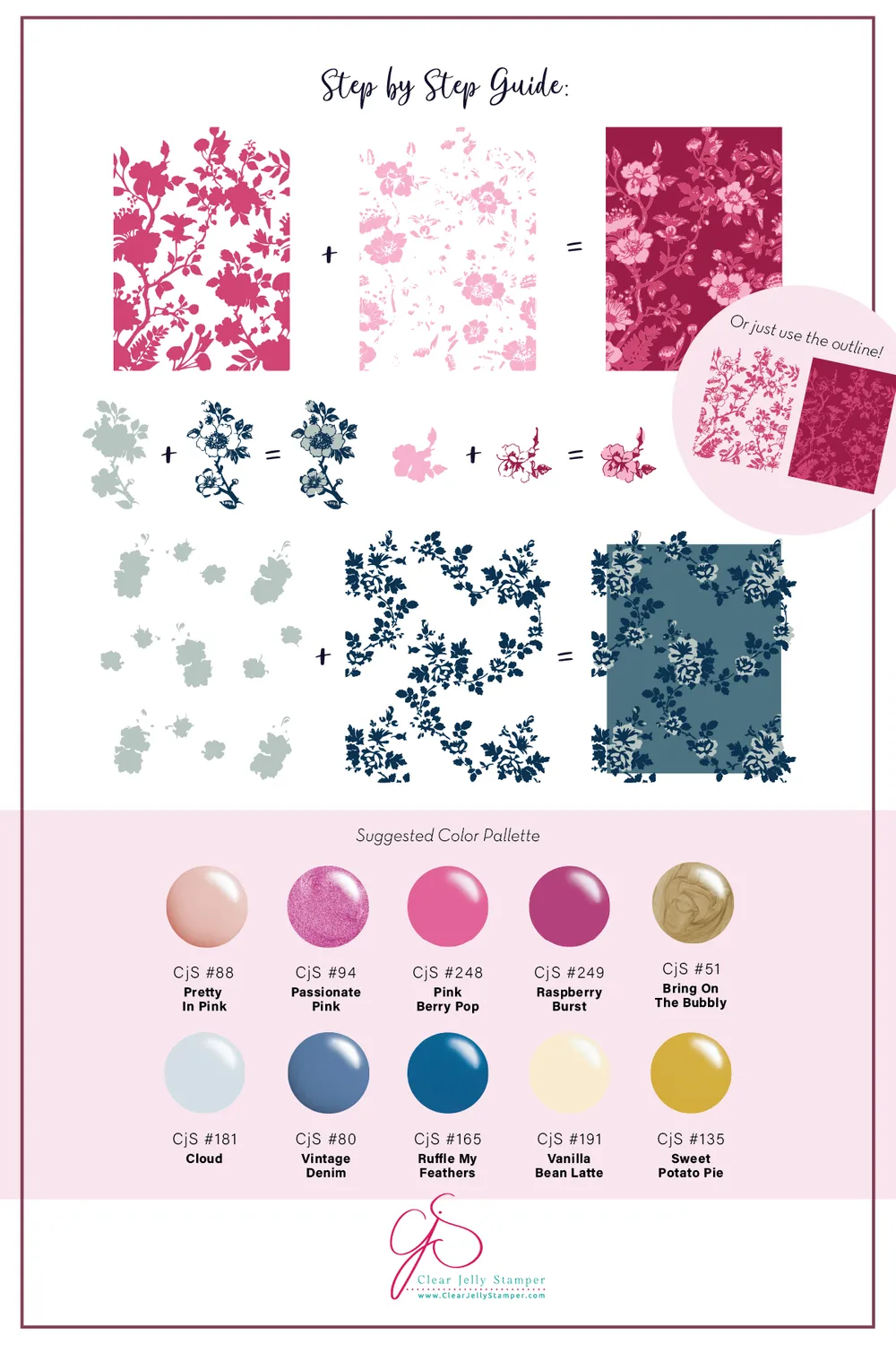Clear Jelly Stamper Midnight Muse CjSLC-106 stampingplade blomster