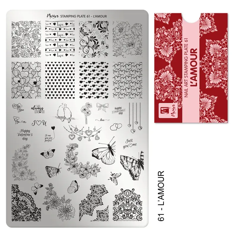 Moyra Stamping Plate 61 nail art L'amour stempelplade