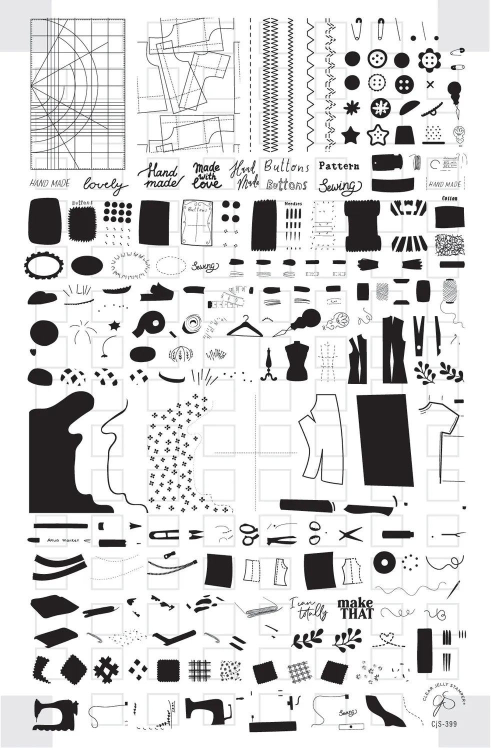 Clear Jelly Stamper 399 Made with Love stamping plate syning