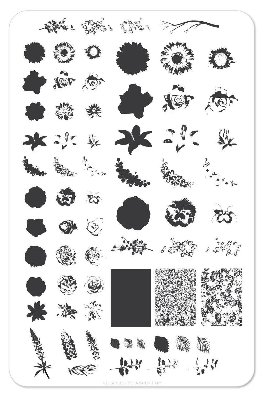 Clear Jelly Stamper Roses Floral Garden CjSLC-13 stampingplade