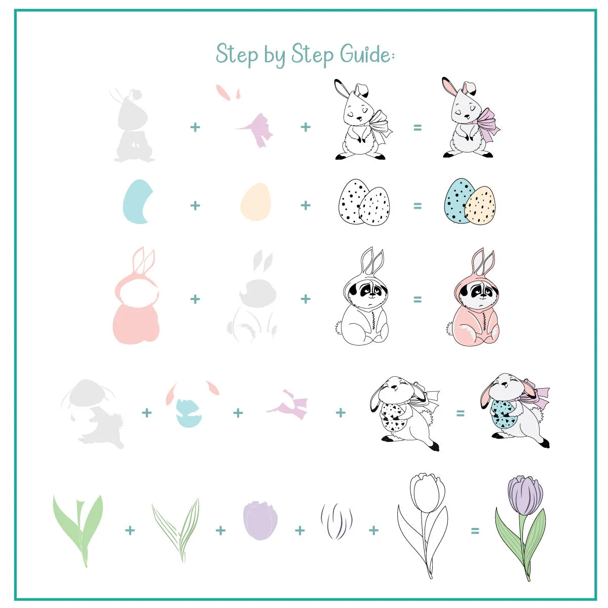 Clear Jelly Stamper CjSH-110 Tulip Tails stampingplade 8x8