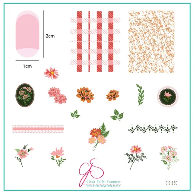 Clear Jelly Stamper Floral Blossom Two CjS-280 stempelplade blomster