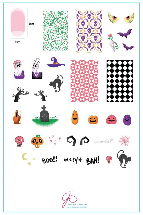 Clear Jelly Stamper BOO-tiful CjSH-47 stampingplade halloween