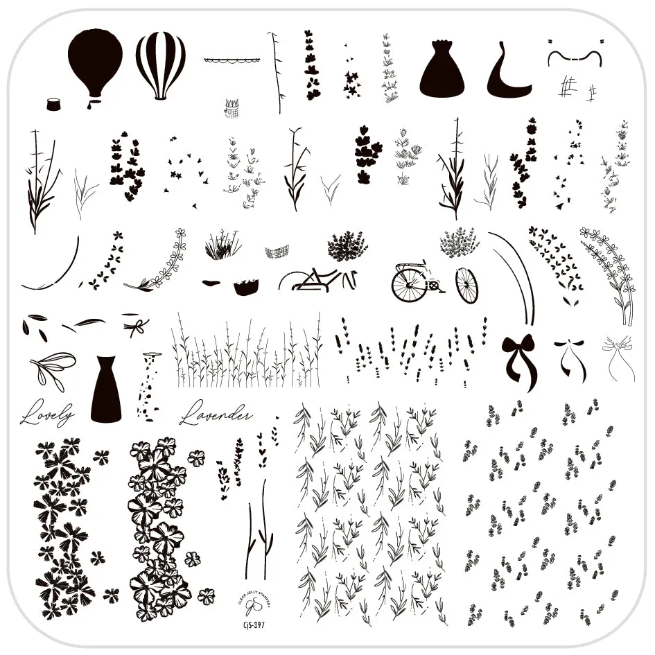 Clear Jelly Stamper CjS-397 Lavender Grove stempelplade 8x8 blomster